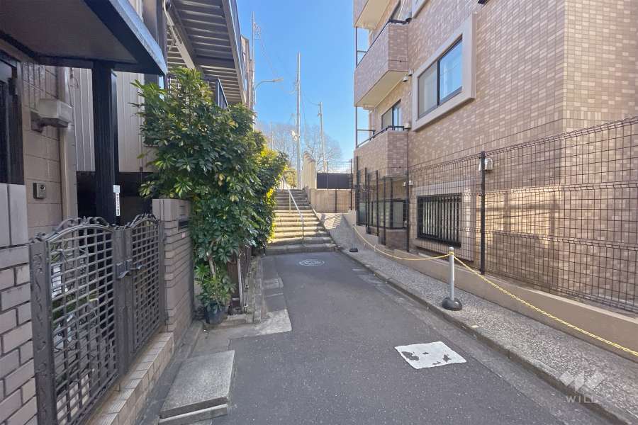 敷地北側の前面道路（西側から）