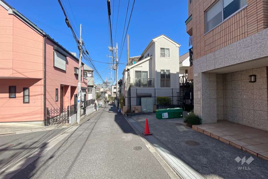 敷地西側の前面道路（南側から）