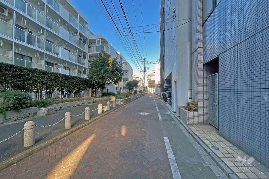 敷地の北側前面道路（東側から）