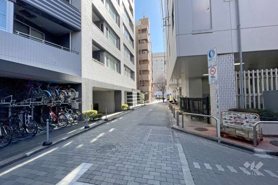 敷地西側の前面道路