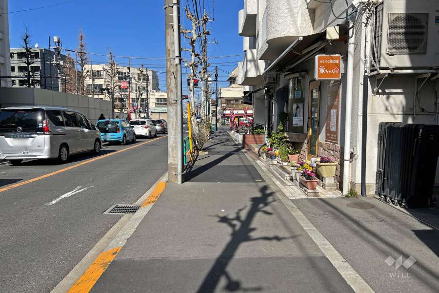 敷地西側の前面道路（南側から）