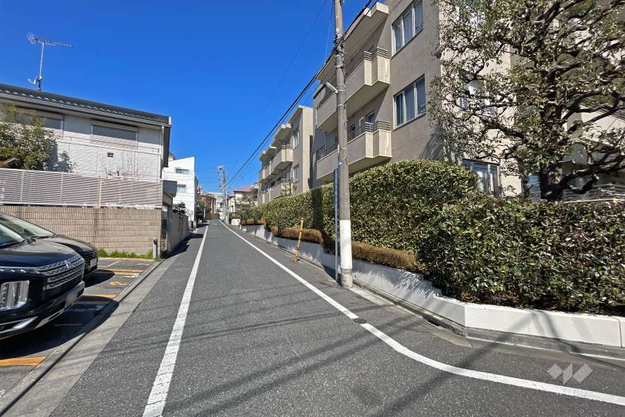 敷地の西側前面道路（南側から）