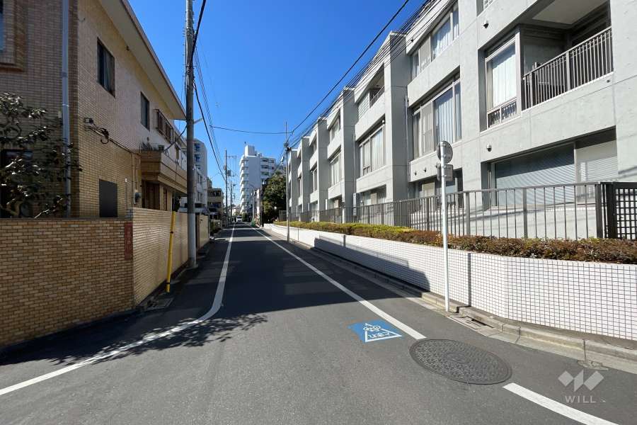 敷地の南側前面道路（東側から）