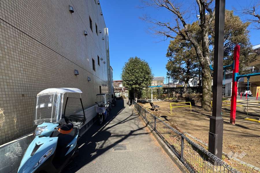 敷地東側の前面道路（南側から）