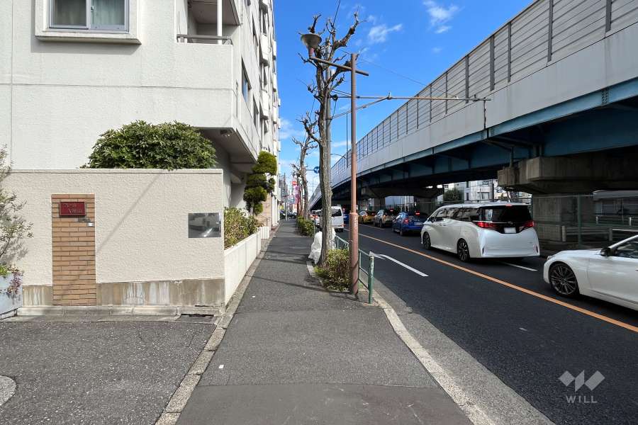 敷地の東側前面道路（南側から）