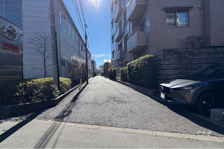 敷地の東側前面道路（北側から）