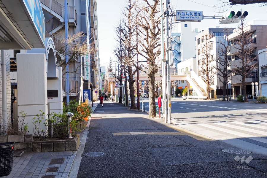 敷地北側の前面道路（東側から）
