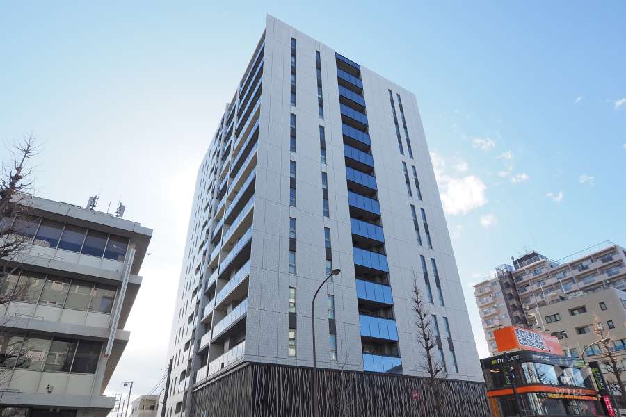 プラウド南阿佐ヶ谷の外観（北東側から）