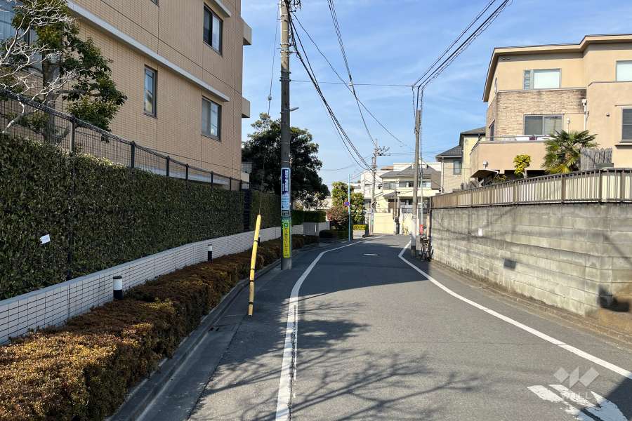 敷地の東側前面道路（南側から）