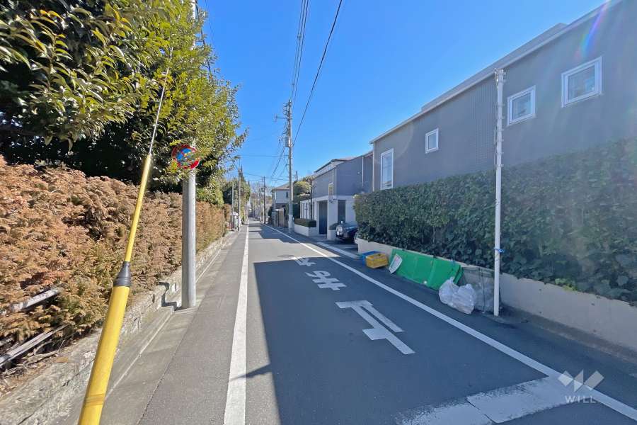 敷地の北側前面道路（西側から）