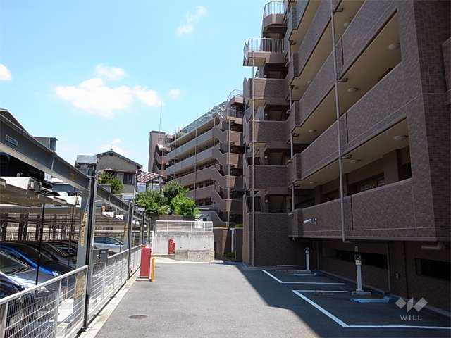 屋外の駐車場とコインパーキング