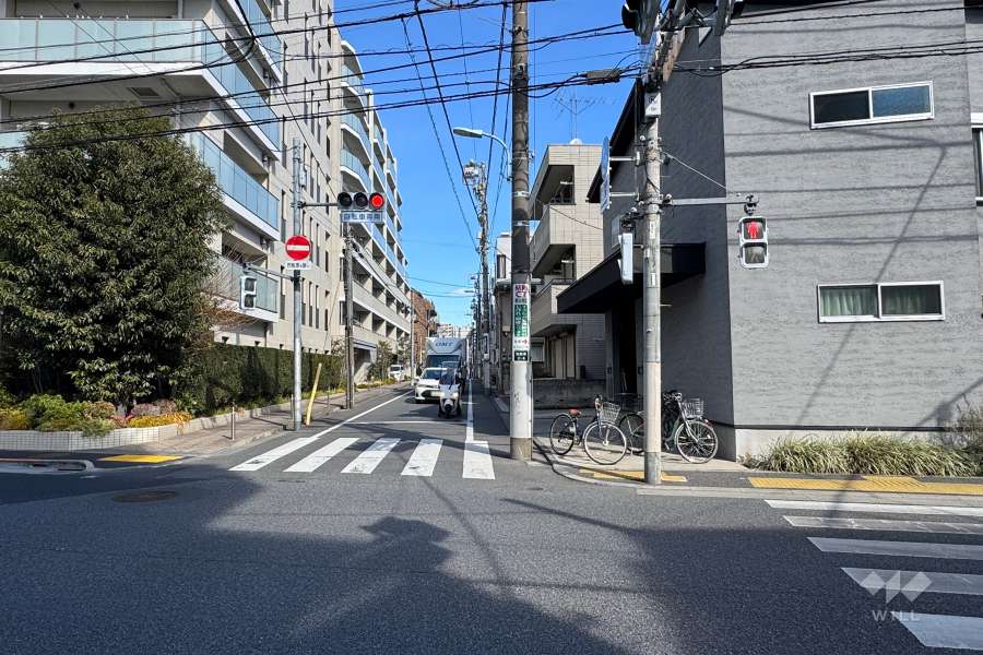 敷地の東側前面道路（南側から）