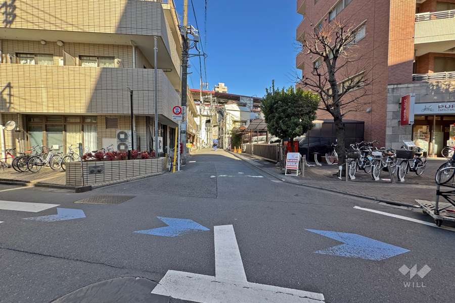 敷地西側の前面道路（南側から）