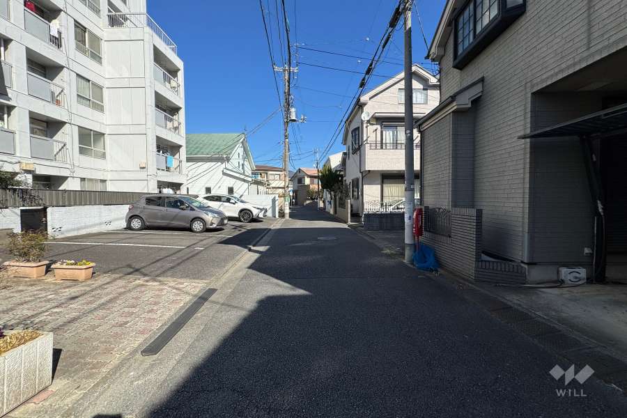 敷地の東側前面道路（南側から）