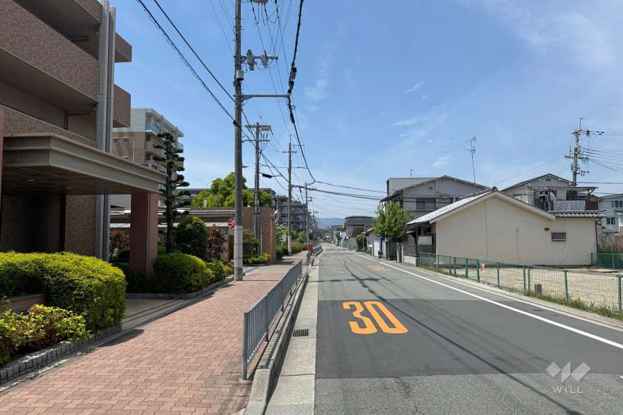 敷地北側の前面道路