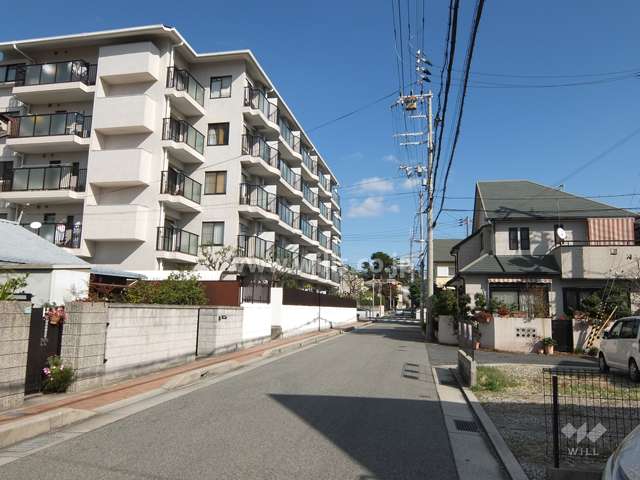 敷地南側の前面道路（西側から）