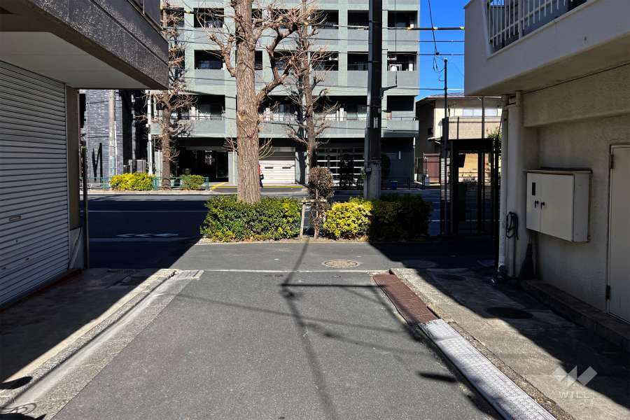 敷地西側の前面道路（南側から）