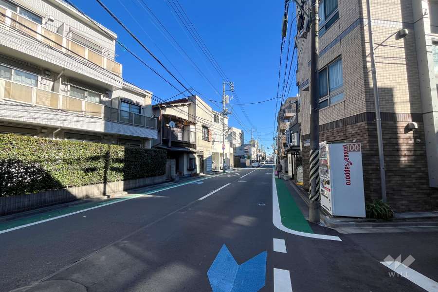 敷地北側の前面道路（西側から）