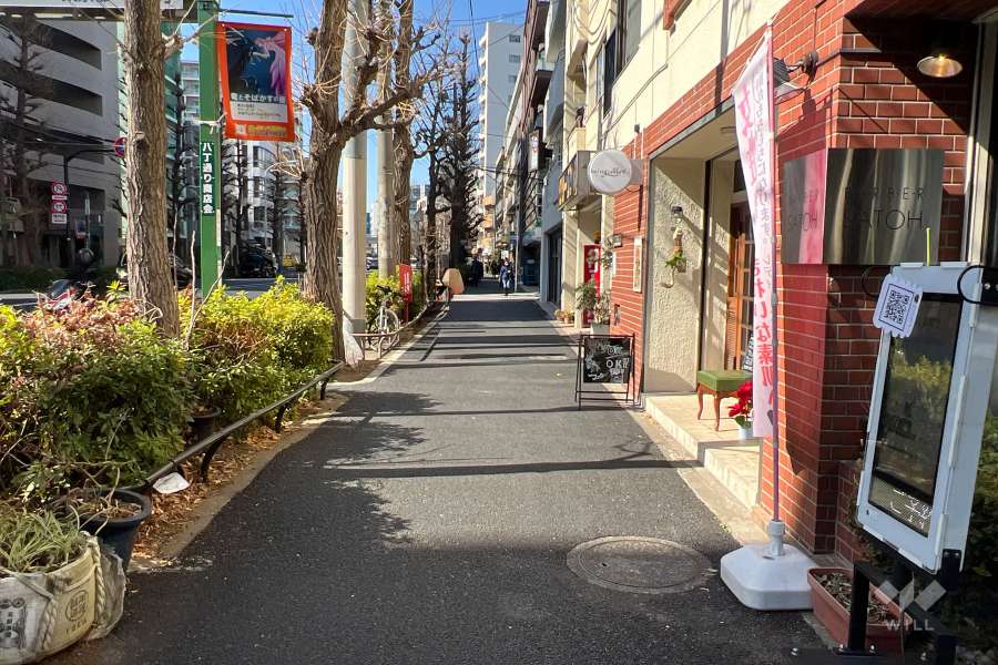 敷地南西側の前面道路