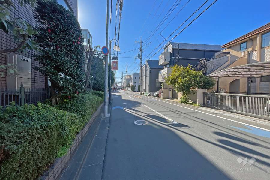 敷地の北側前面道路（東側から）