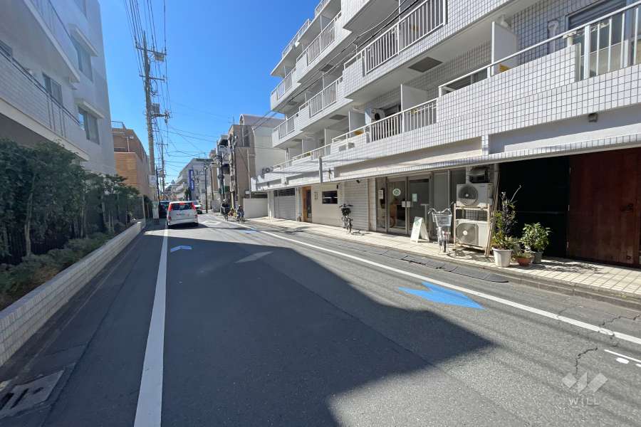 敷地の東側前面道路（北側から）