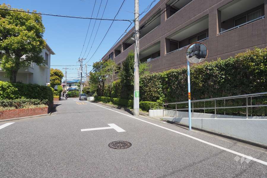 敷地西側の前面道路（南側から）