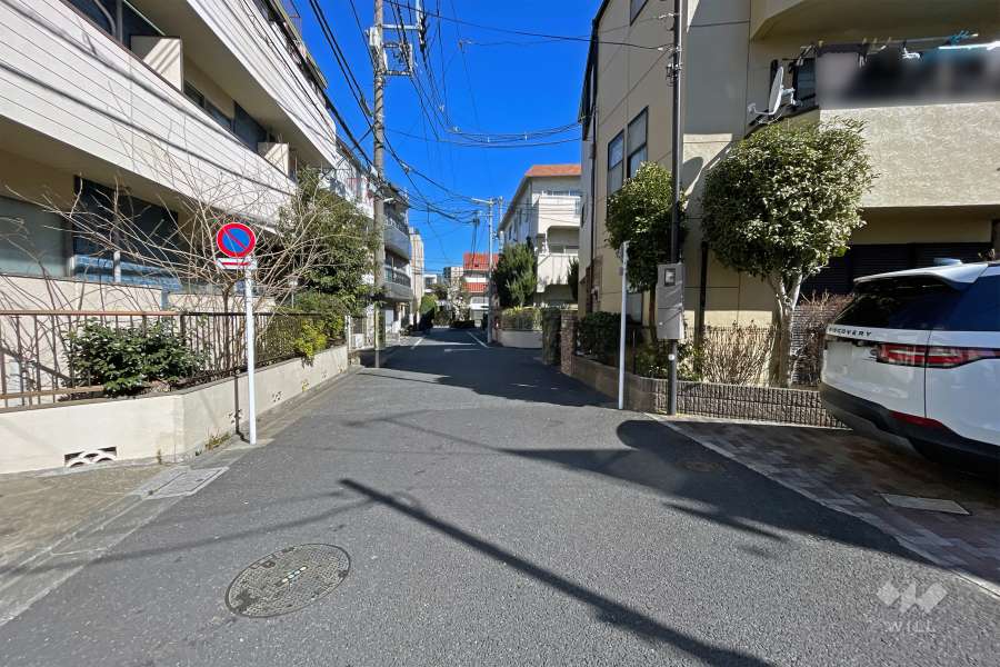 敷地の東側前面道路（南側から）