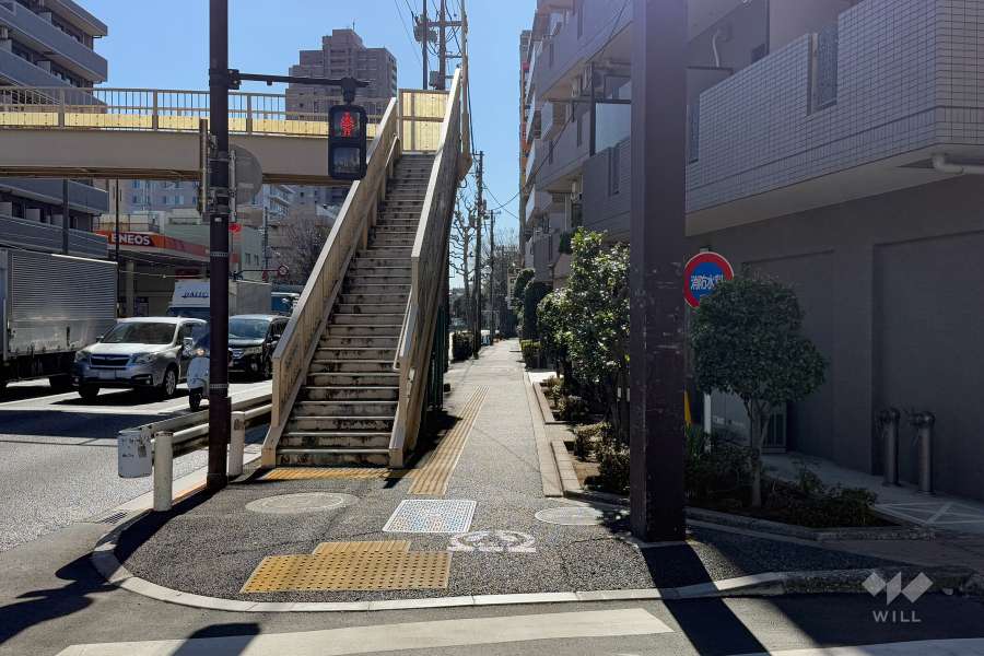 敷地東側の前面道路（北側から）