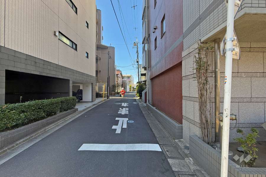 敷地南側の前面道路（東側から）