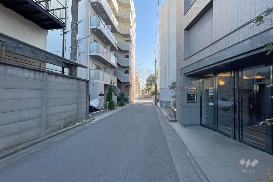 敷地北側の前面道路　