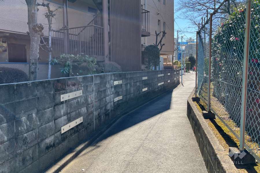 敷地西側の前面通路（北側から）