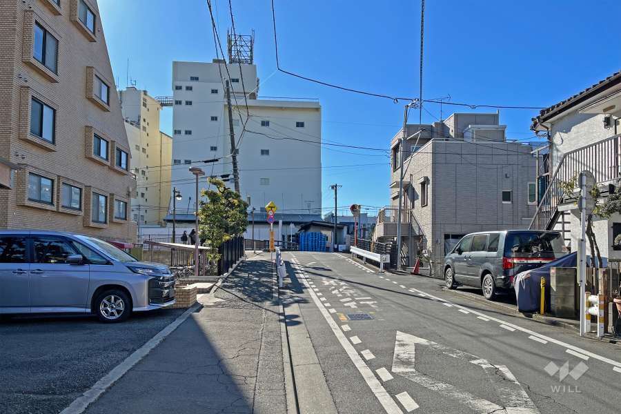 敷地の西側前面道路（北側から）