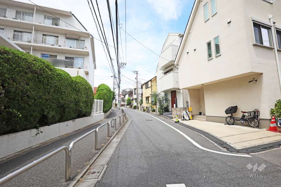 敷地東側の前面道路（南側から）