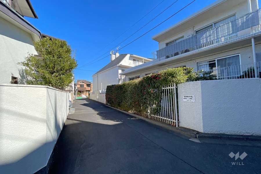 敷地の北側前面道路（東側から）