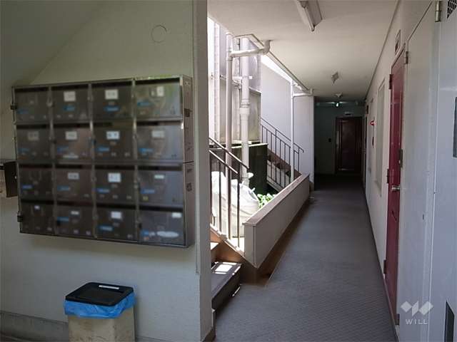 共用ポストと共用廊下