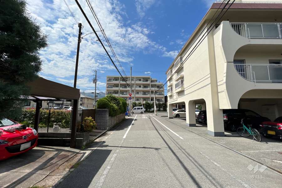 敷地西側の前面道路（南側から）