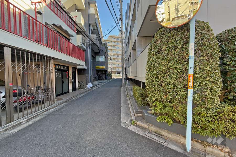 敷地北側の前面道路（西側から）