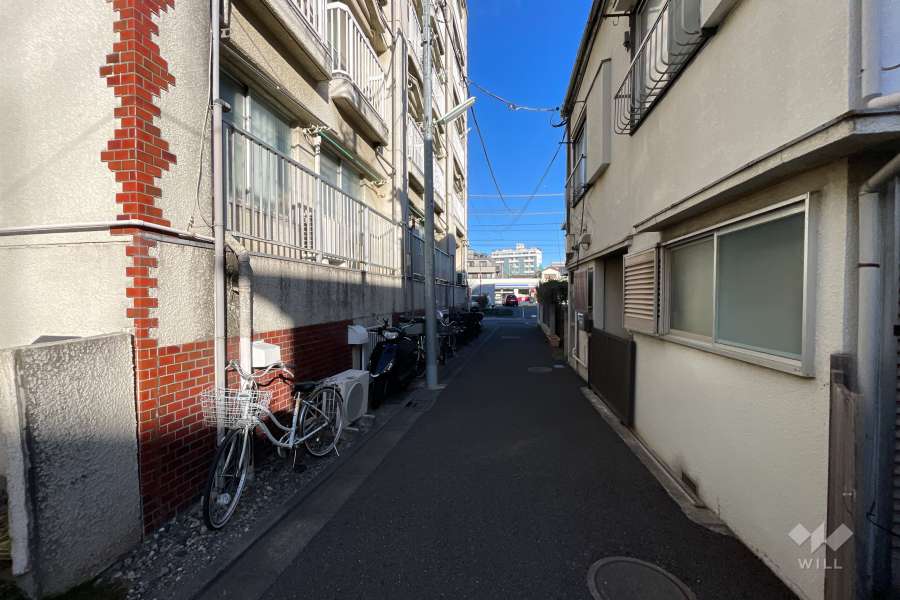 敷地の東側前面道路（南側から）