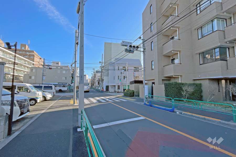 敷地の北側前面道路（西側から）