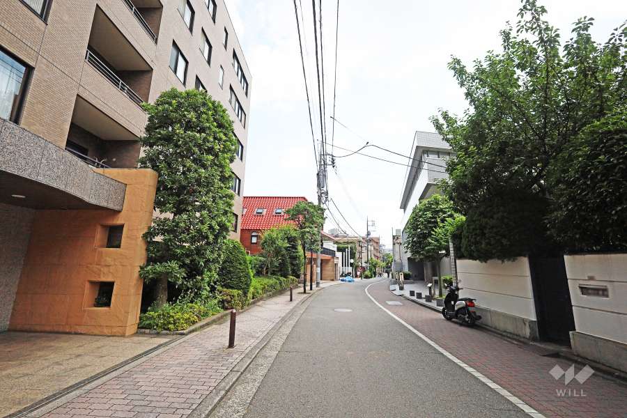 敷地西側の前面道路