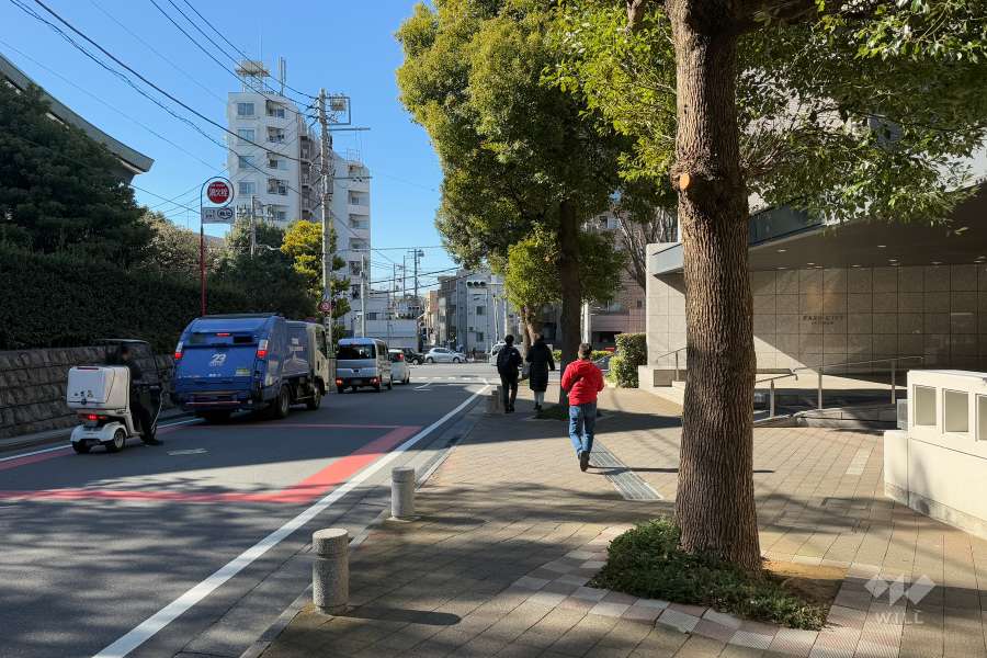 敷地南側の前面道路（東側から）