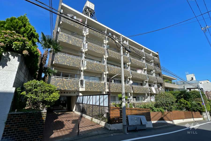 自由ヶ丘第五コーポの外観（南西側から）
