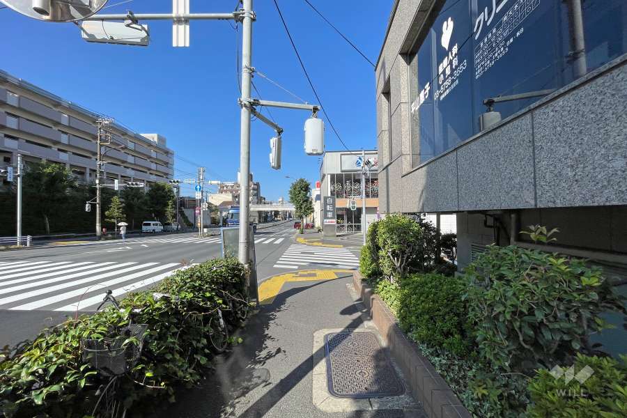 敷地の南側前面道路（東側から）