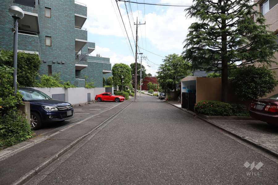敷地東側の前面道路（南側から）