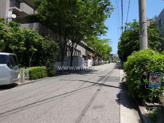 南側の前面道路（南西側から）