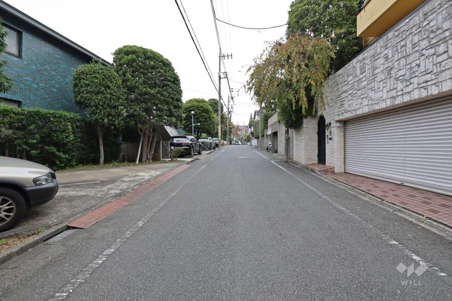 敷地東側の前面道路（南側から）