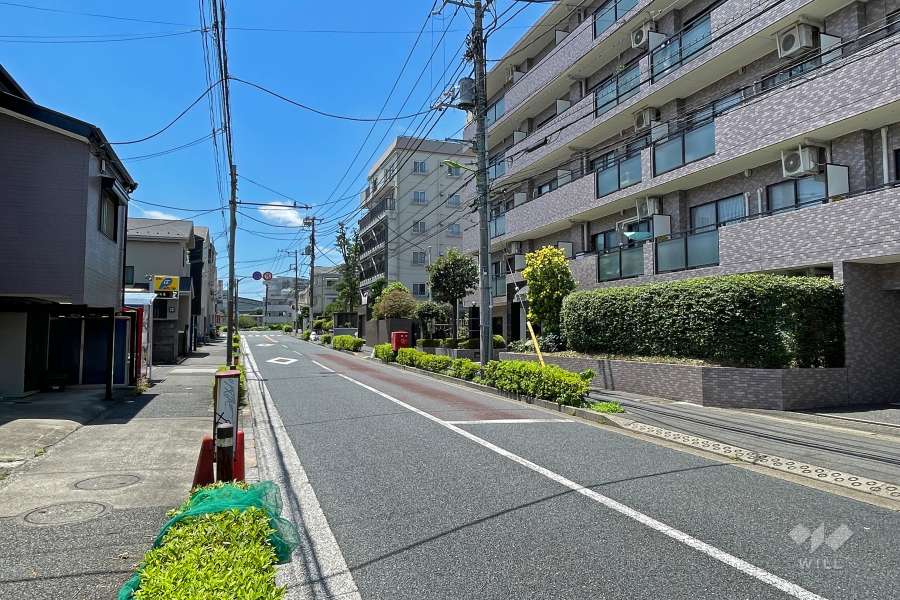 敷地南側の前面道路（東側から）