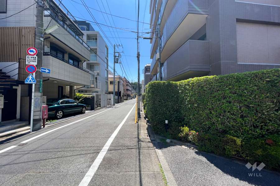 敷地南側の前面道路（東側から）
