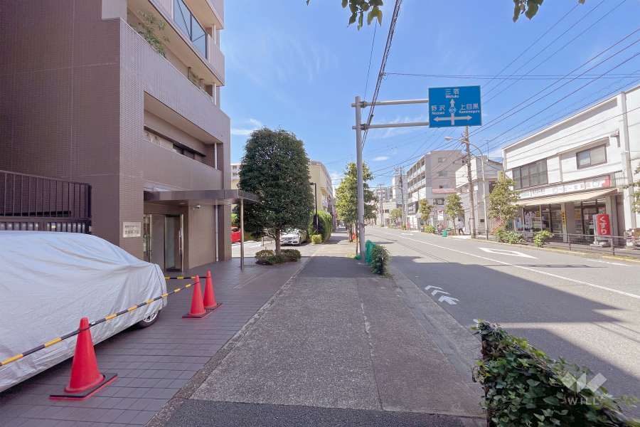 敷地東側の前面道路（南側から）
