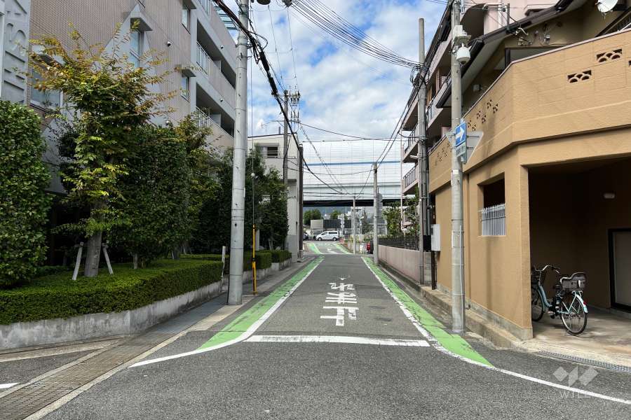 敷地東側の前面道路（南側から）